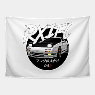 JDM RX-7 [FC] White Black Sun Edition Tapestry