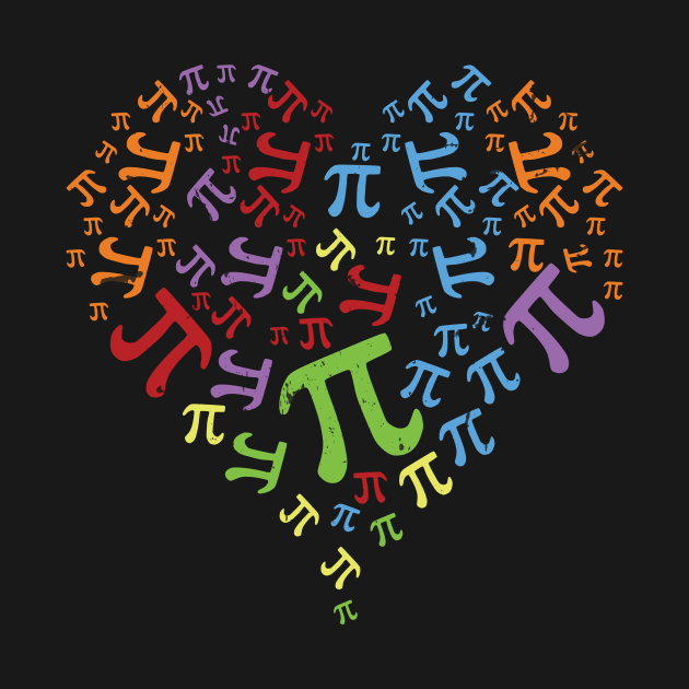 Heart Pi Day Funny Graphic Math Teacher for Women Kids Men by KRMOSH