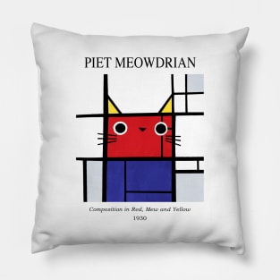 Meowdrian Pillow