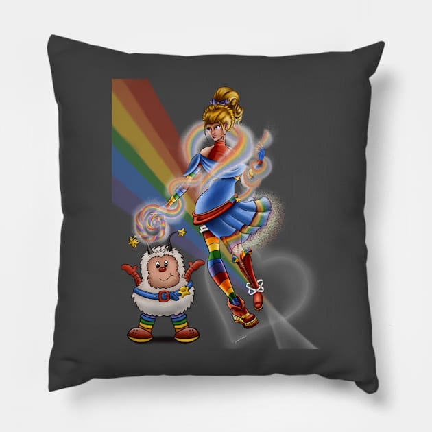 Rainbow Bright Pillow by TwistedAces