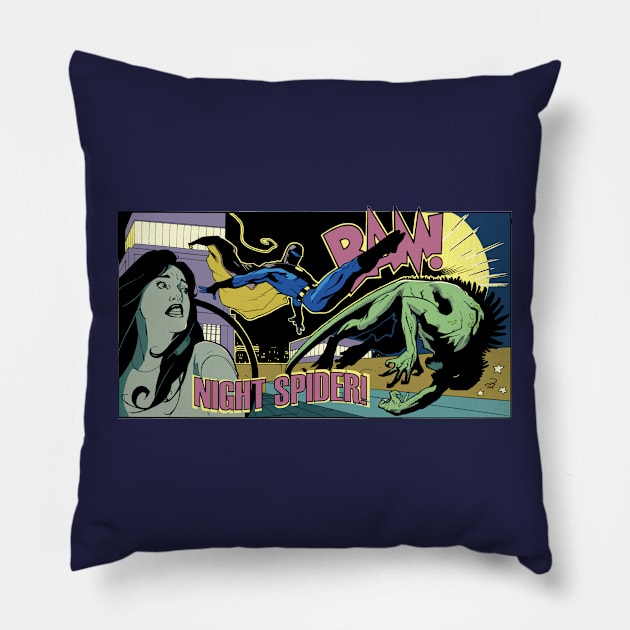 Night Spider BAM! Pillow by Blue Moon Comics Group