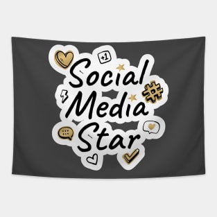 Social Media Star Text Design Tapestry