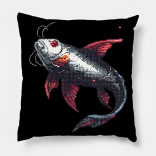 Catfish in Pixel Form Pillow