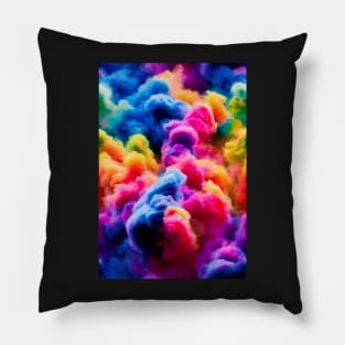 Colorful smoke abstract pattern #54 Pillow