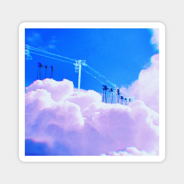 Cloud Chairlift Magnet by lofi_retrowave