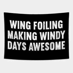 Wing Foiling Making Windy Days Awesome Tapestry