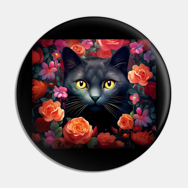 black cat Pin by Gigart