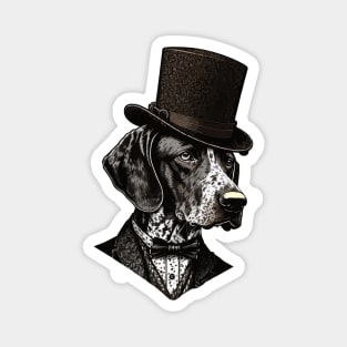 German shorthaired pointer with top hat Magnet