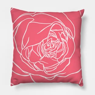 Macro Rose line Art Pillow