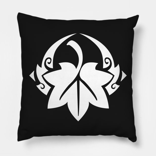 Genshin Impact Kazuha Emblem - White Pillow by GachaSlave