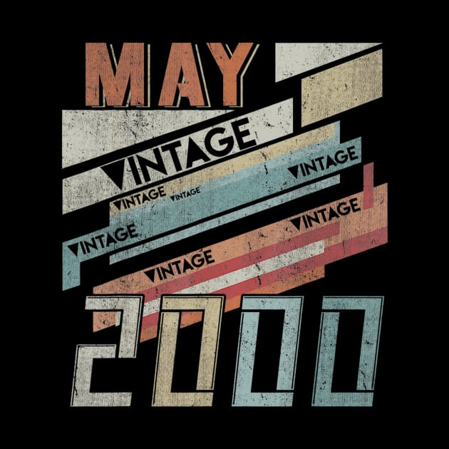 Born In MAY 2000 200th Years Old Retro Vintage Birthday by teudasfemales