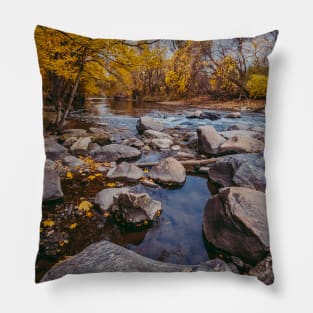 Stream of Stones. Landscape Photograph Pillow