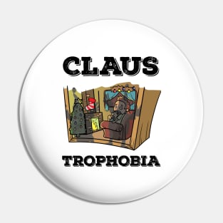 Claustrophobia Santa Claus Pun Funny Christmas Horror Gift Pin