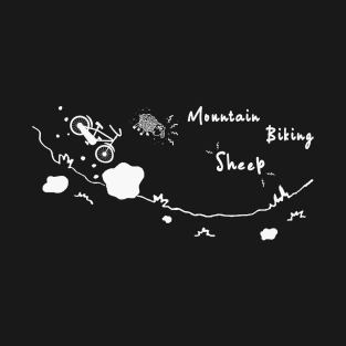 Mountain Biking Sheep MTB Cyclist Humor T-Shirt