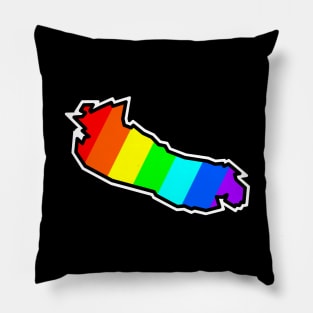 Gabriola Island Silhouette in Rainbow Pattern - Colourful Colours - Gabriola Island Pillow