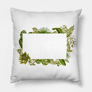 watercolor foliage frame Pillow