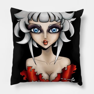 Young Witch in Red Pillow