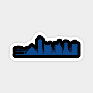 Memphis Skyline Blue Magnet