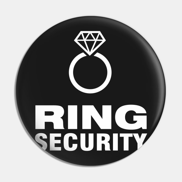 Ring Security White lettering Pin by russodesign