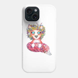 Fox with a Flowecrown Phone Case