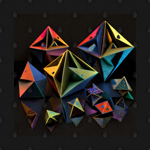 Tetrahedron Geometric Abstract Art 2 by Dark Of The Moon