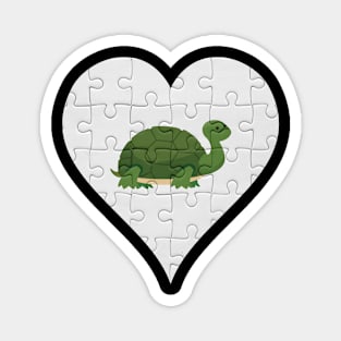 Jigsaw  Turtle Heart Design - Fish Turtle Magnet