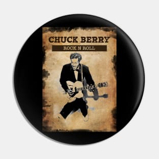 Vintage Old Paper 80s Style Chuck berry legends Pin