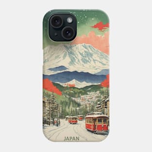 Sapporo Japan Starry Night Vintage Poster Tourism Phone Case