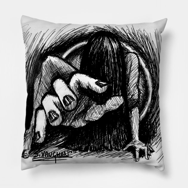 RING: Time's Up! (inktober) Pillow by SaltyCult