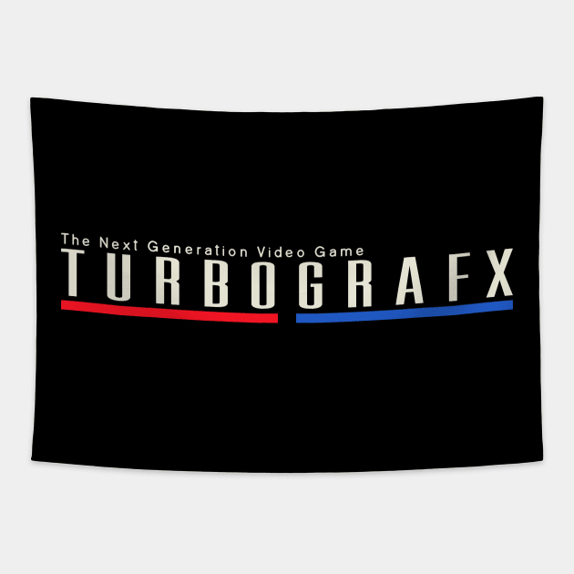 Turbografx The Next Generation Video Game Logo Tapestry by MalcolmDesigns