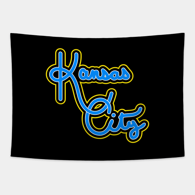 Vintage Kansas City Summers Hand Drawn Script For KCMO Locals Tapestry by eighttwentythreetees