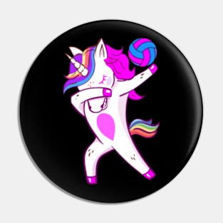 Volleyball Dabbing Cute Unicorn Player Pin