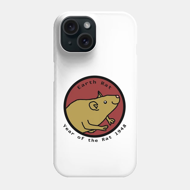 Year of the Rat 1948 76th Birthday Phone Case by ellenhenryart