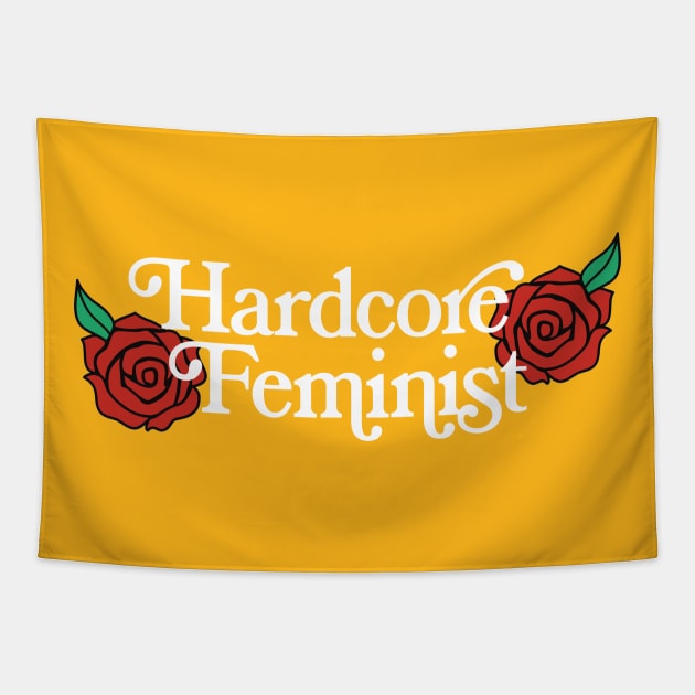 Hardcore Feminist - Original Typographic Floral Design Tapestry by DankFutura