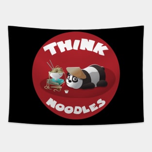 Think noodles funny lazy panda Tapestry