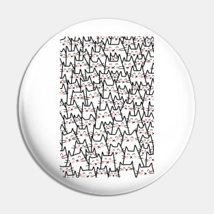 Cat Party - White Black Pink Pin