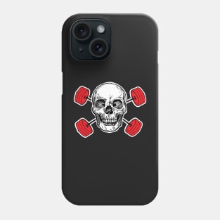Weighlifting Powerlifting Skull Barbell Phone Case