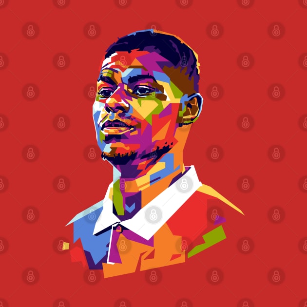 Marcus Rashford Portrait Illustration by RJWLTG