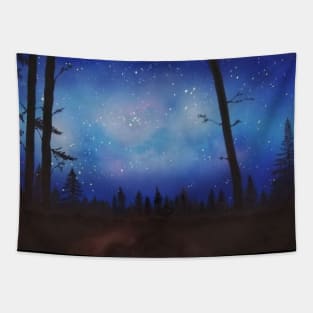 Forest sky at night Tapestry