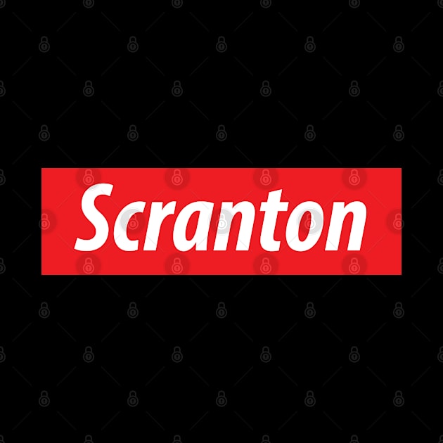 ​'Scranton' Pennsylvania USA white text on a red background by keeplooping