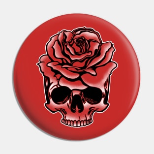 SKULL ROSE SKELETON Pin