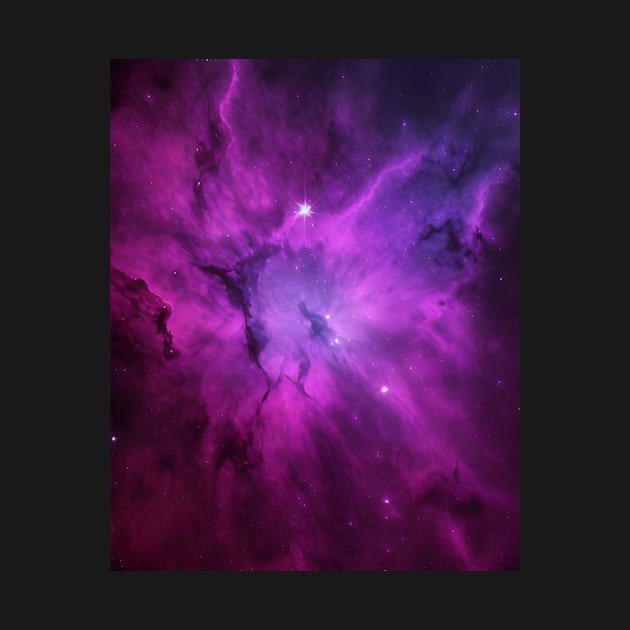 Bright Purple Nebula Space & Stars by VersoDigitalDesign