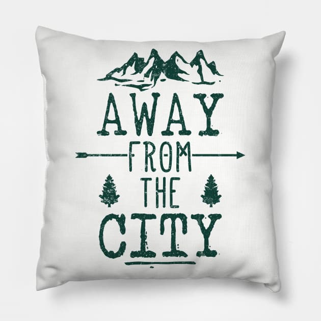 Away From The City Pillow by POD Anytime