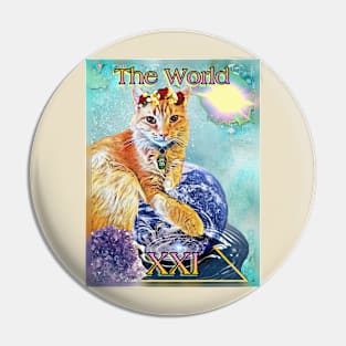 The World Tarot Card From Hazard Cats Tarot Pin