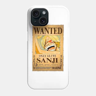 Vinsmoke Sanji Wanted Poster - 177.000.000 berries Phone Case