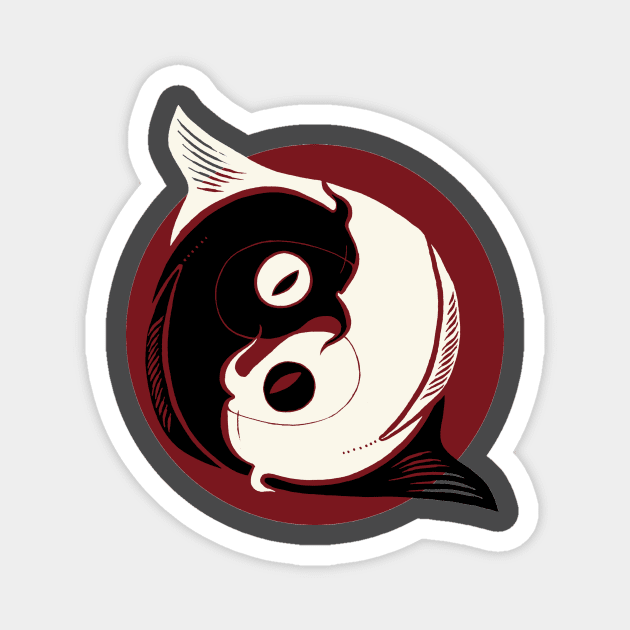 Koi carp yin yang Magnet by Sloosh