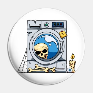 Skull Inside Washing Machine Pin