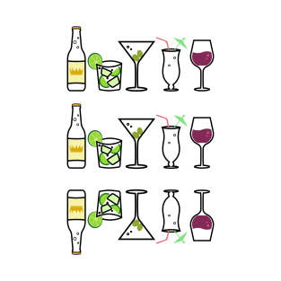 Minimalist Drinks Cocktail Upside-Down T-Shirt