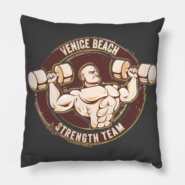 Venice Beach Strength team Pillow by Spearhead Ink