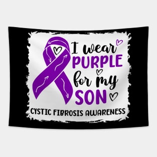 I Wear Purple For My Son Cystic Fibrosis Awareness Tapestry